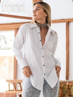 Chintamani Alchemistry Linen & Silk Shirt / White^ Button Shirt