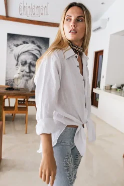 Chintamani Alchemistry Linen & Silk Shirt / White^ Button Shirt