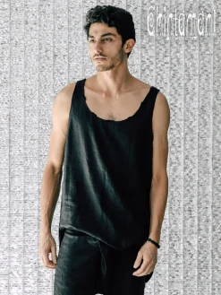 Chintamani Alchemistry Linen Tank Top / Black^ Tops & T-shirt
