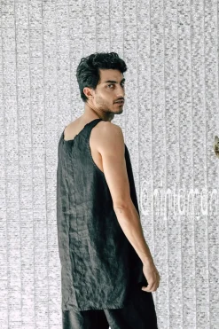 Chintamani Alchemistry Linen Tank Top / Black^ Tops & T-shirt