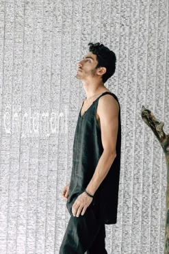 Chintamani Alchemistry Linen Tank Top / Black^ Tops & T-shirt