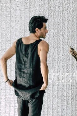 Chintamani Alchemistry Linen Tank Top / Black^ Tops & T-shirt
