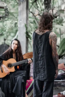 Chintamani Alchemistry Linen Tank Top / Black^ Tops & T-shirt