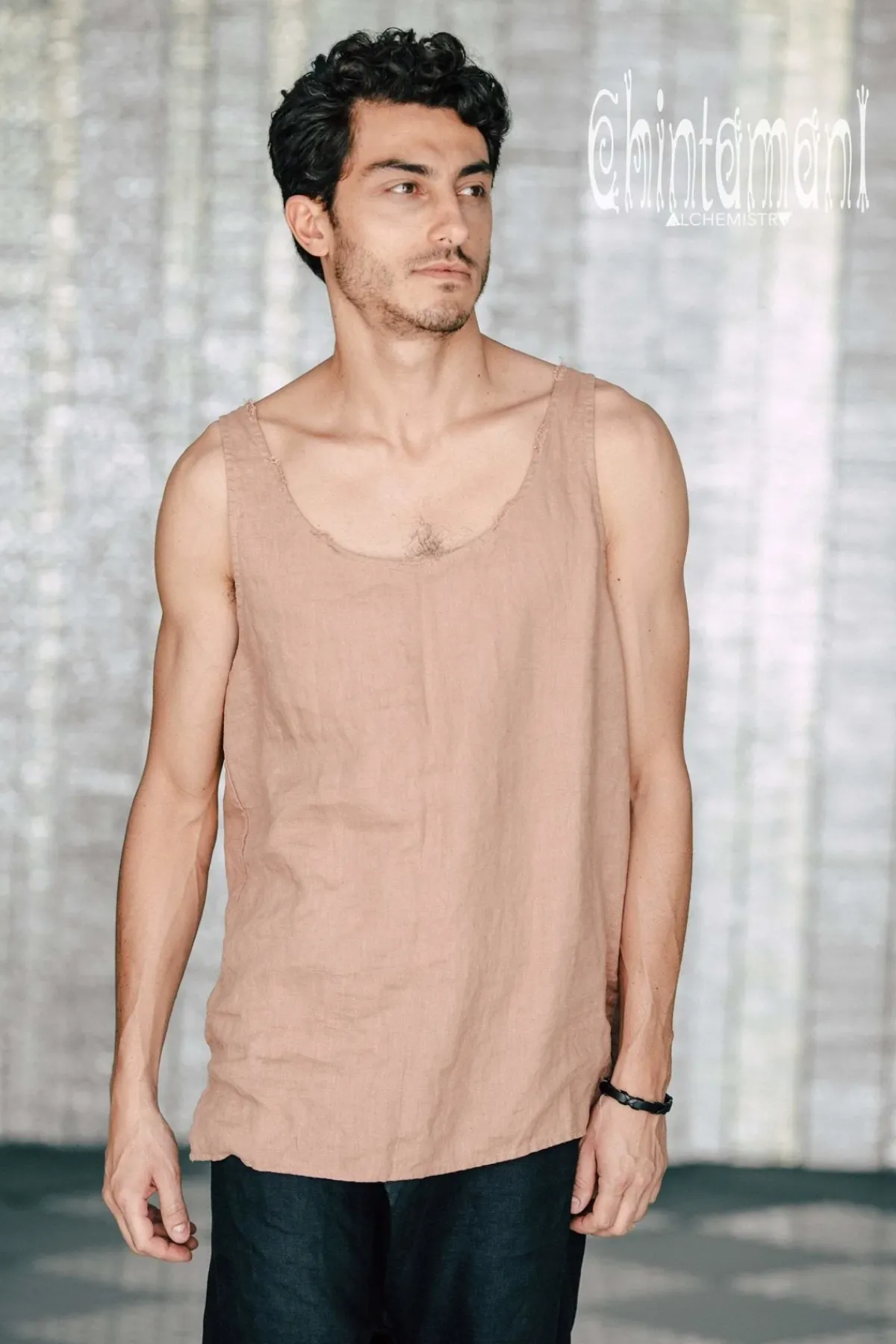Chintamani Alchemistry Linen Tank Top / Dusty Pink^ Tops & T-shirt
