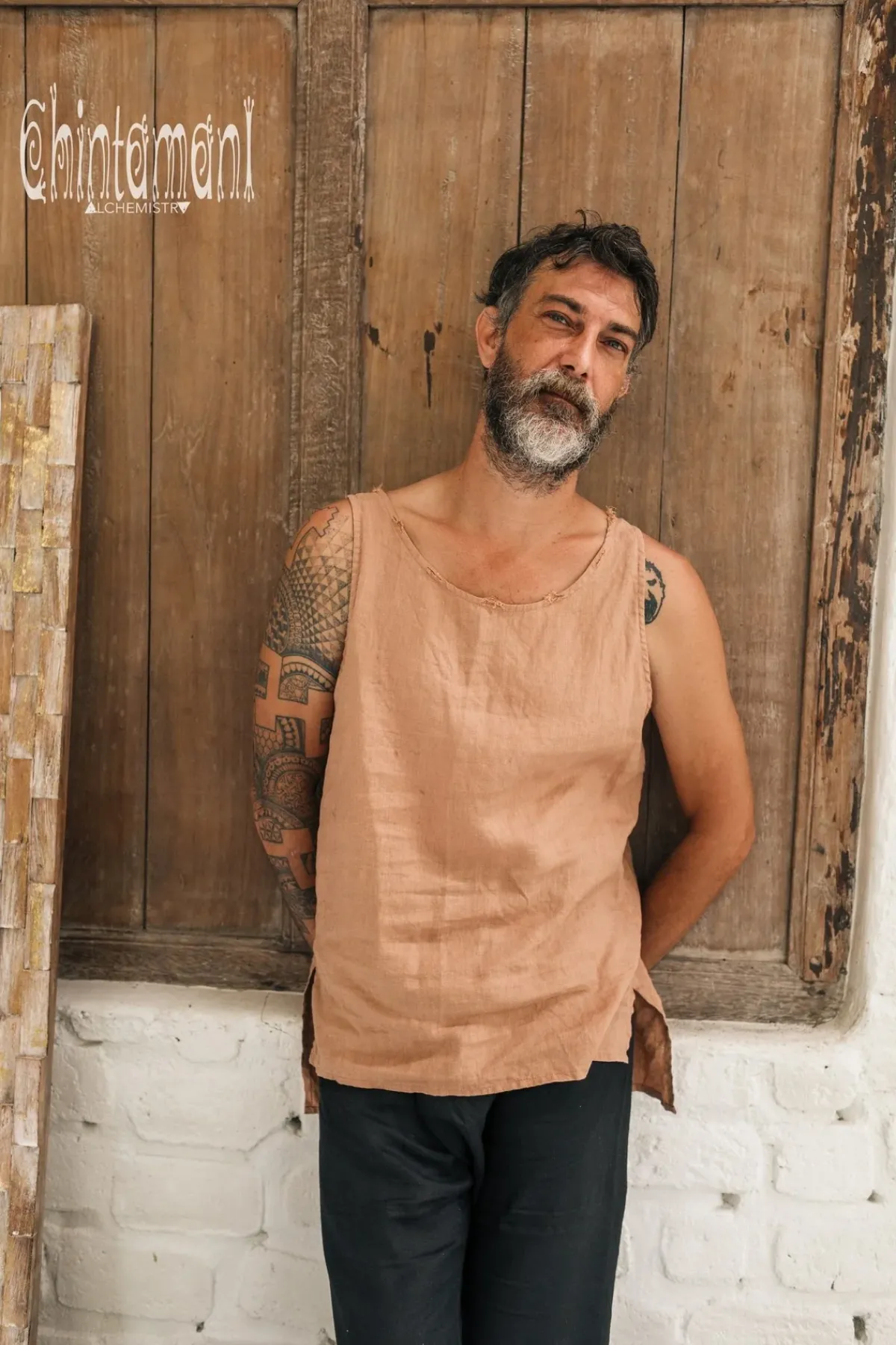 Chintamani Alchemistry Linen Tank Top / Dusty Pink^ Tops & T-shirt