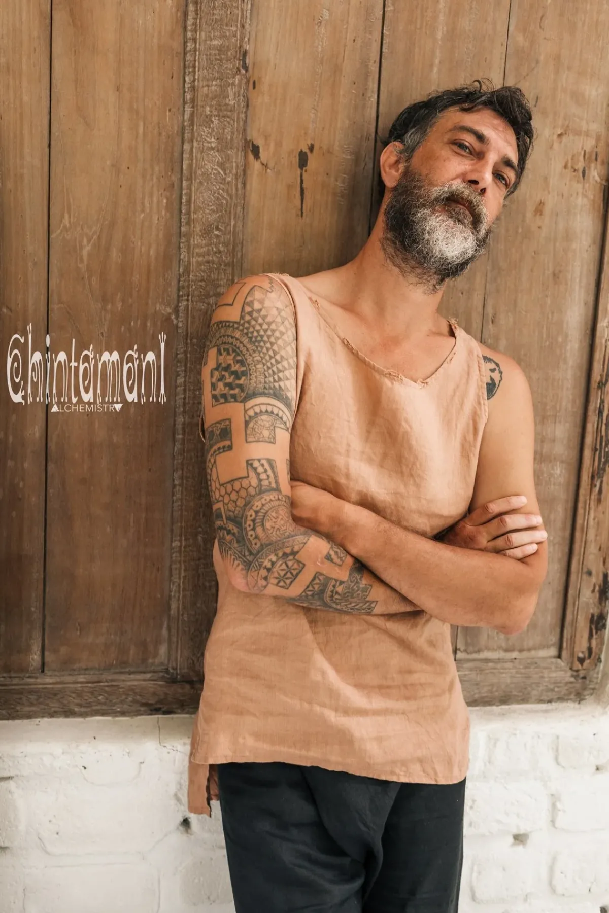 Chintamani Alchemistry Linen Tank Top / Dusty Pink^ Tops & T-shirt