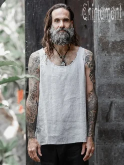 Chintamani Alchemistry Linen Tank Top / Grey^ Tops & T-shirt