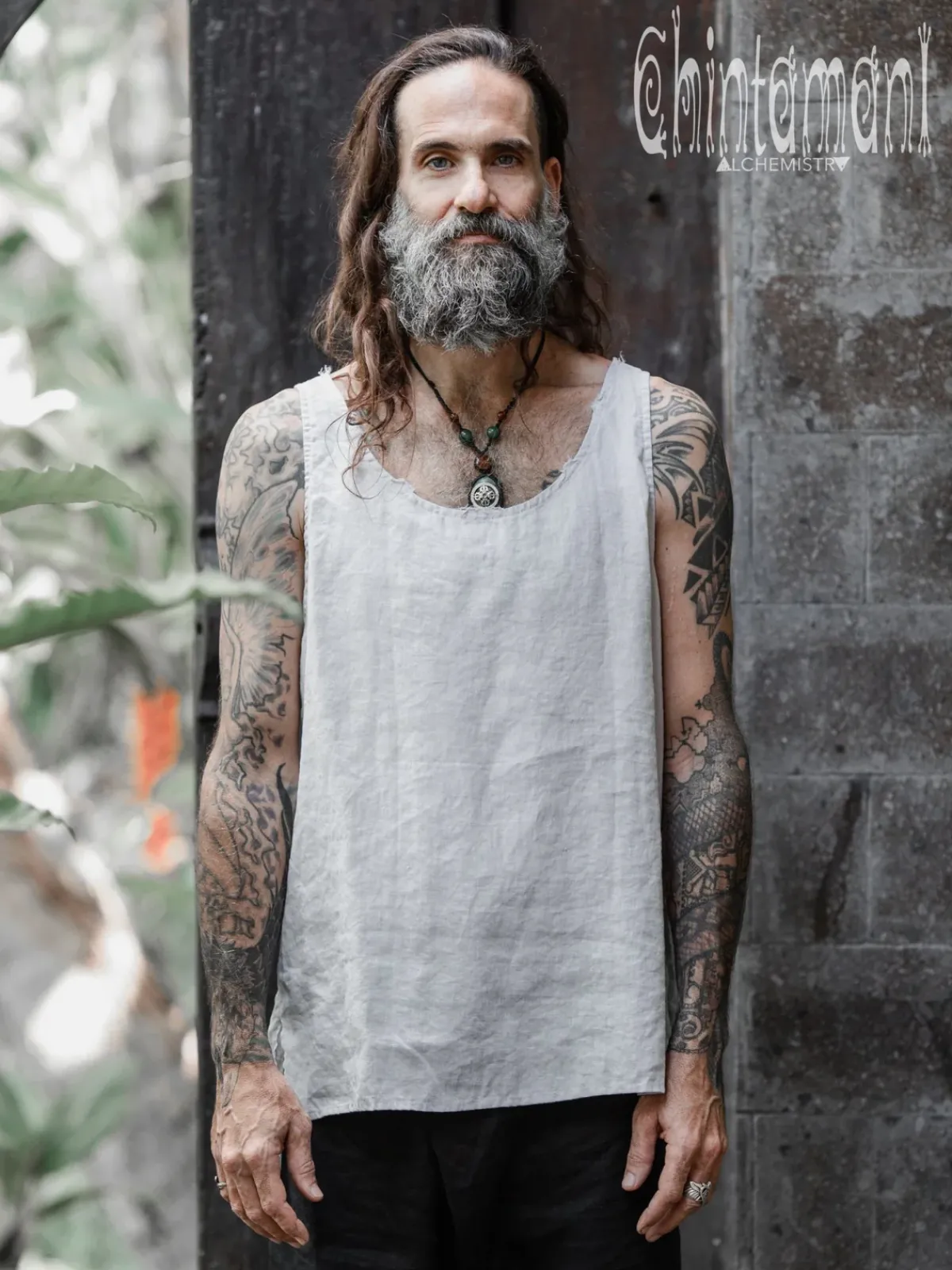 Chintamani Alchemistry Linen Tank Top / Grey^ Tops & T-shirt