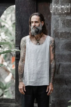 Chintamani Alchemistry Linen Tank Top / Grey^ Tops & T-shirt