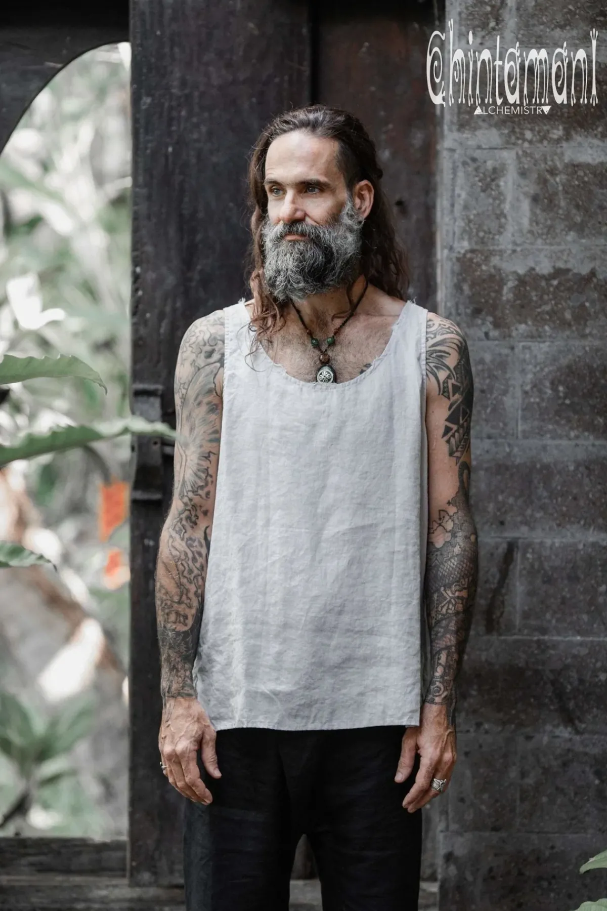 Chintamani Alchemistry Linen Tank Top / Grey^ Tops & T-shirt