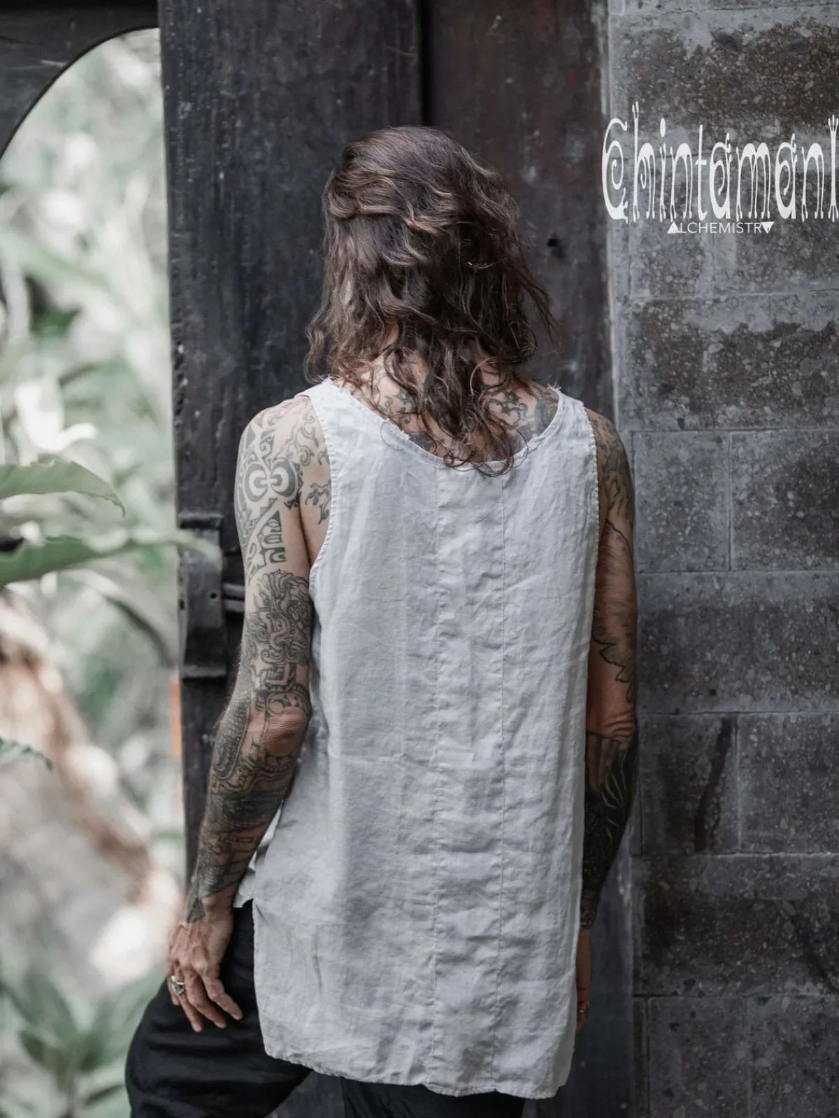 Chintamani Alchemistry Linen Tank Top / Grey^ Tops & T-shirt