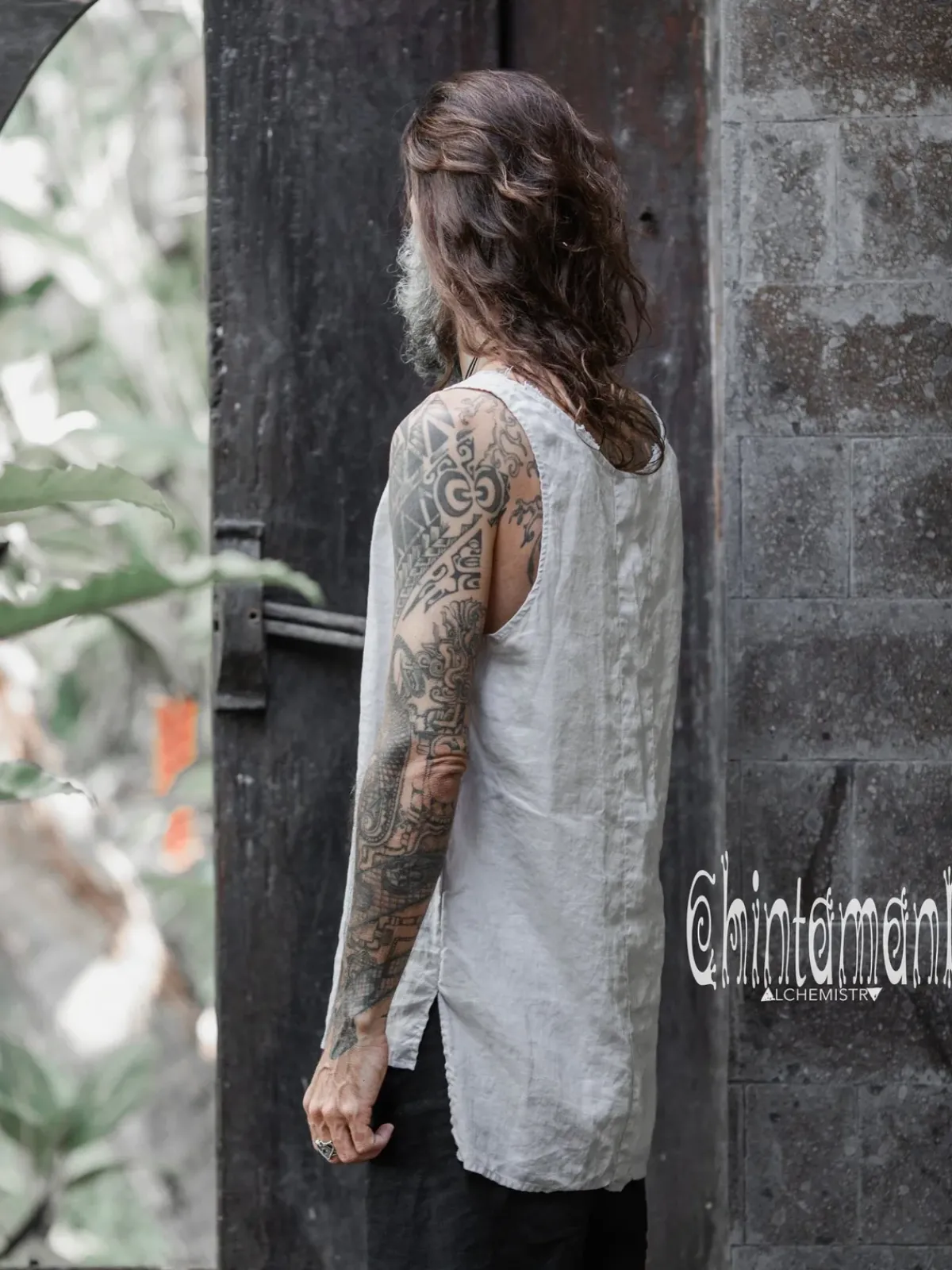 Chintamani Alchemistry Linen Tank Top / Grey^ Tops & T-shirt
