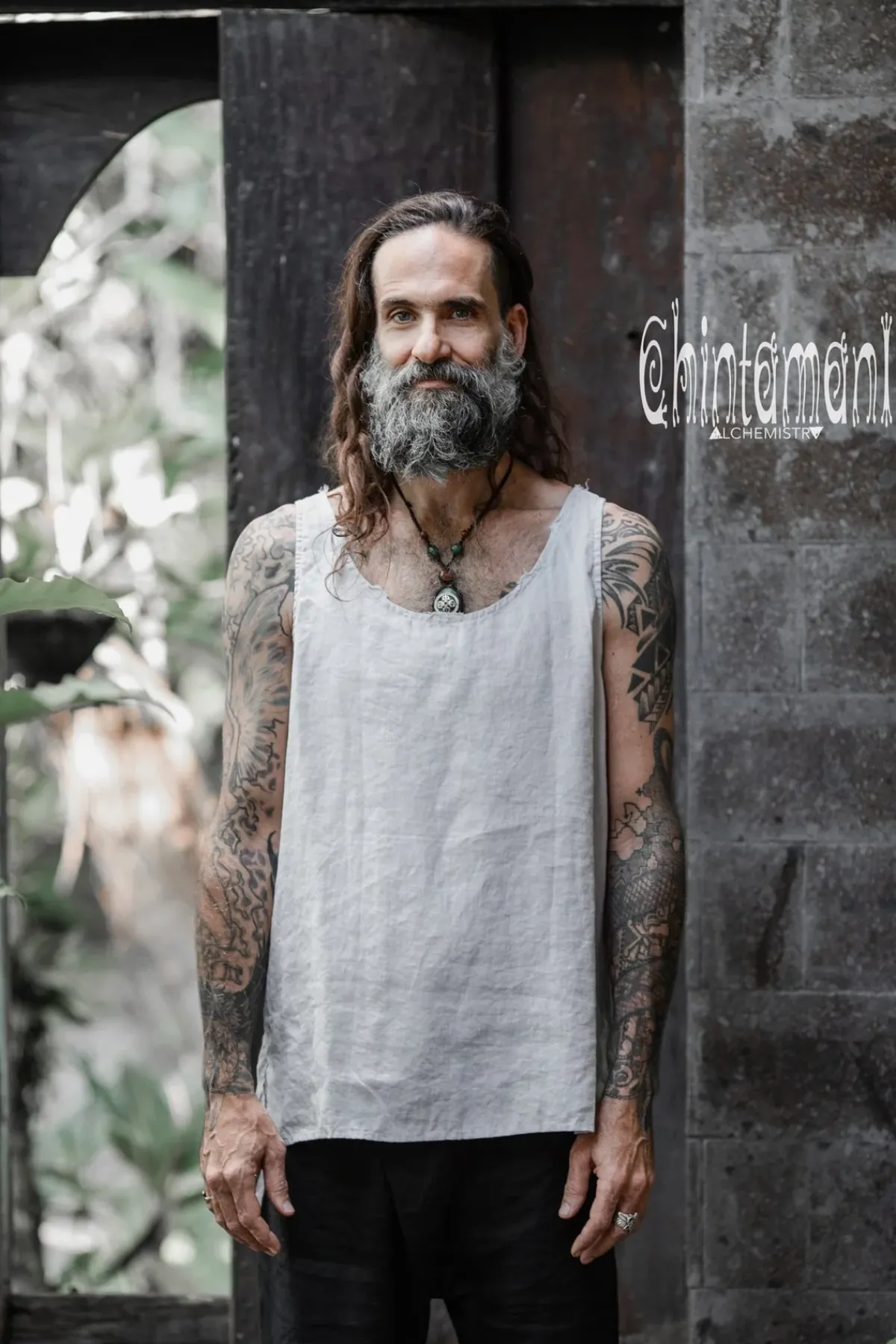 Chintamani Alchemistry Linen Tank Top / Grey^ Tops & T-shirt