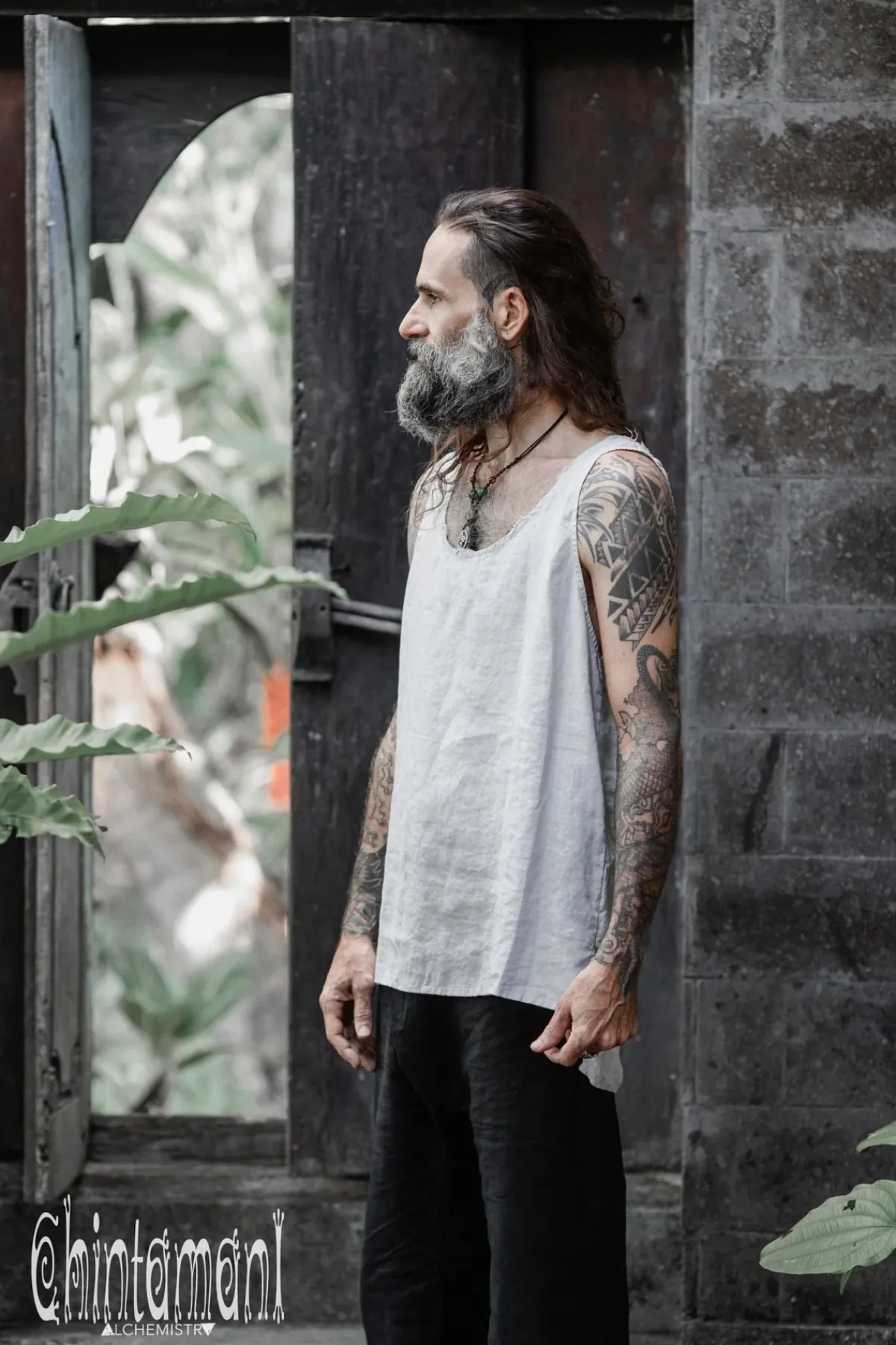 Chintamani Alchemistry Linen Tank Top / Grey^ Tops & T-shirt