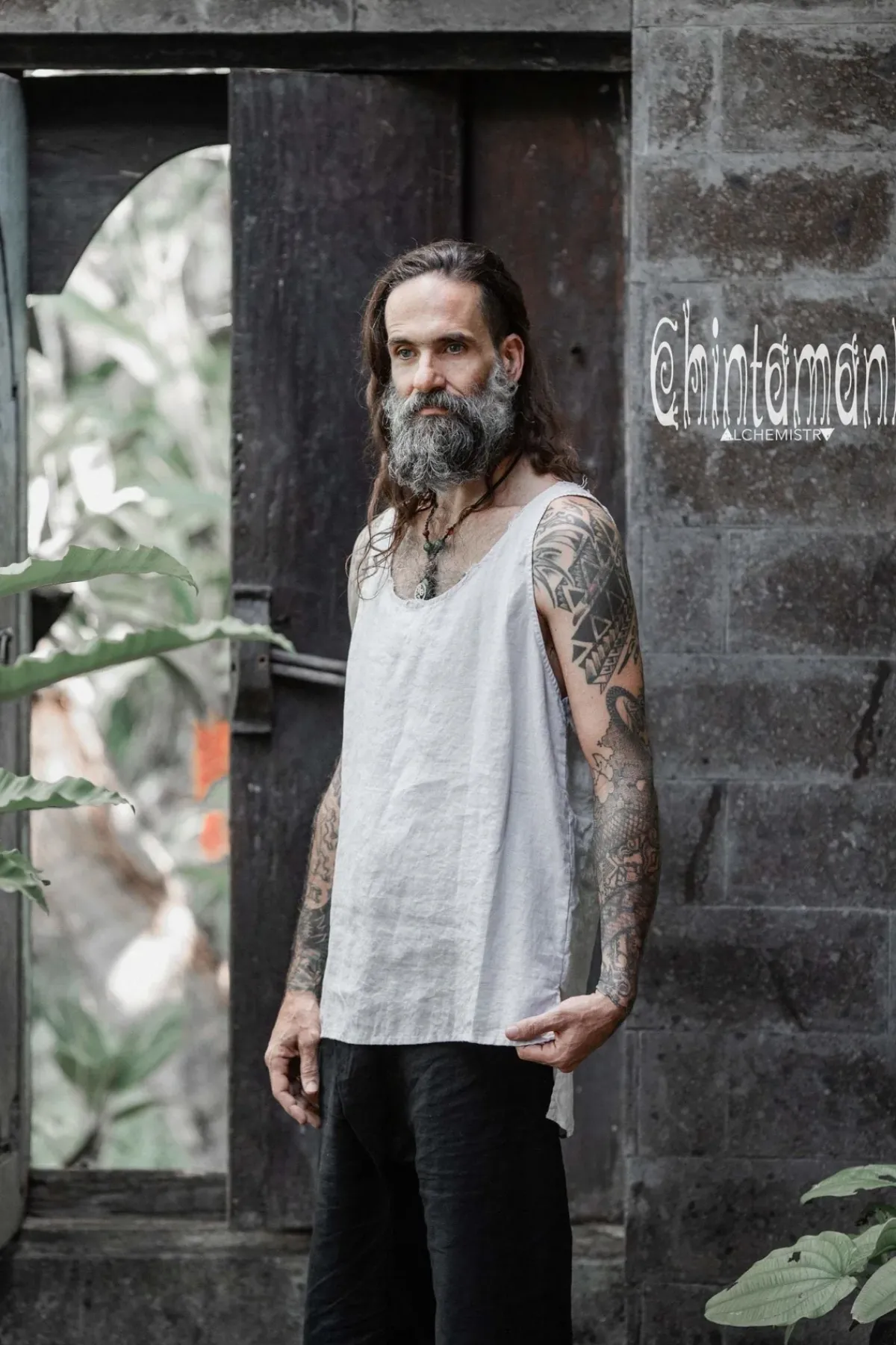 Chintamani Alchemistry Linen Tank Top / Grey^ Tops & T-shirt