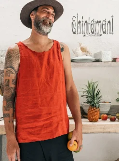 Chintamani Alchemistry Linen Tank Top / Red Ochre^ Tops & T-shirt