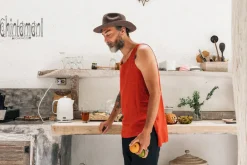 Chintamani Alchemistry Linen Tank Top / Red Ochre^ Tops & T-shirt