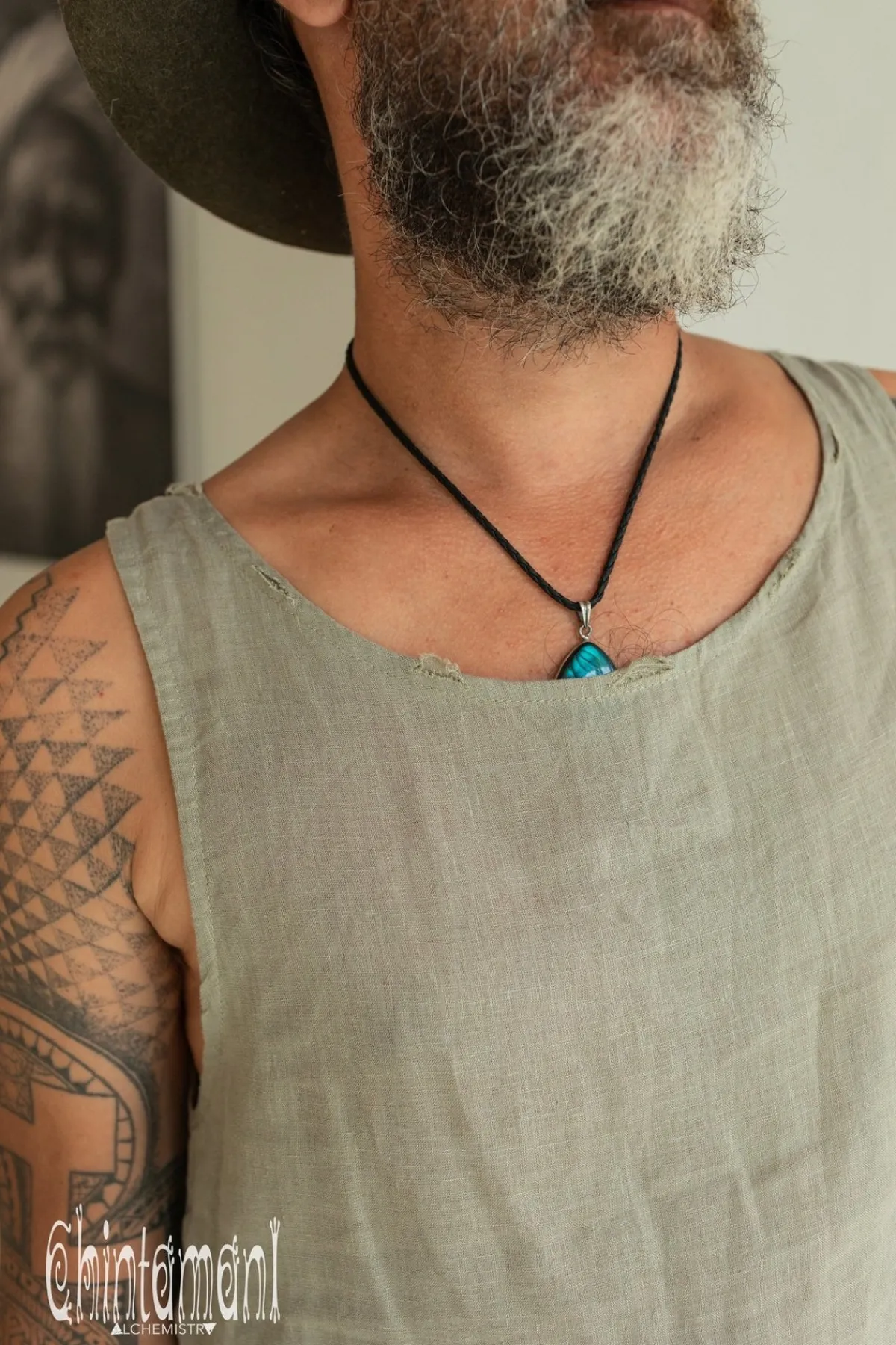 Chintamani Alchemistry Linen Tank Top / Sage Green^ Tops & T-shirt