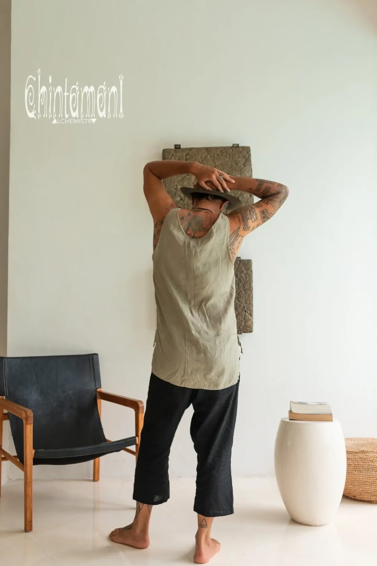 Chintamani Alchemistry Linen Tank Top / Sage Green^ Tops & T-shirt