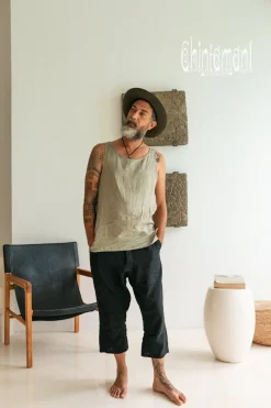 Chintamani Alchemistry Linen Tank Top / Sage Green^ Tops & T-shirt