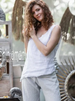 Chintamani Alchemistry Linen Tank Top / White^ Tank Top