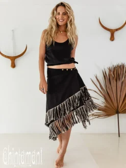 Chintamani Alchemistry Linen Wrap Skirt / Black^ Skirts