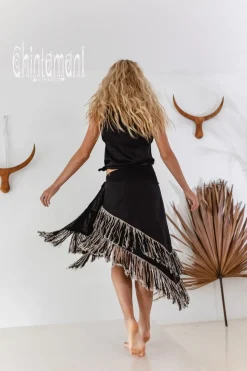 Chintamani Alchemistry Linen Wrap Skirt / Black^ Skirts