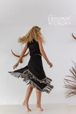 Chintamani Alchemistry Linen Wrap Skirt / Black^ Skirts