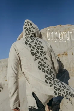 Chintamani Alchemistry Long Hooded Shirt / Light Gray^ Button Shirt