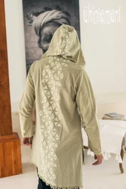 Chintamani Alchemistry Long Hooded Shirt / Sage^ Button Shirt