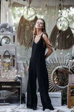 Chintamani Alchemistry Long Linen Jumpsuit / Black^ Jumpsuits