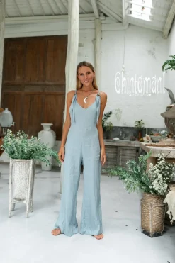 Chintamani Alchemistry Long Linen Jumpsuit / Blue^ Jumpsuits