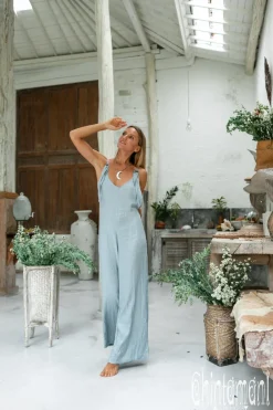 Chintamani Alchemistry Long Linen Jumpsuit / Blue^ Jumpsuits