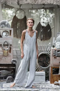 Chintamani Alchemistry Long Linen Jumpsuit / Light Grey^ Jumpsuits