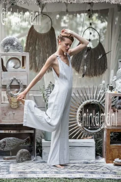 Chintamani Alchemistry Long Linen Jumpsuit / Light Grey^ Jumpsuits