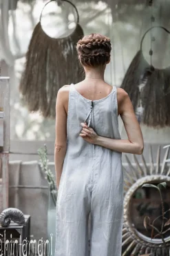 Chintamani Alchemistry Long Linen Jumpsuit / Light Grey^ Jumpsuits