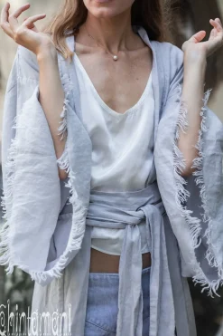 Chintamani Alchemistry Long Linen Kimono / Grey^ Kimono & Cover Up
