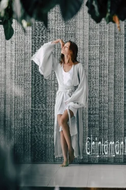 Chintamani Alchemistry Long Linen Kimono / Grey^ Kimono & Cover Up