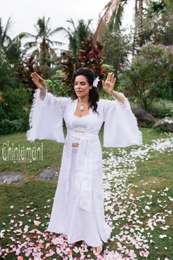 Chintamani Alchemistry Long Linen Kimono / White^ Kimono & Cover Up