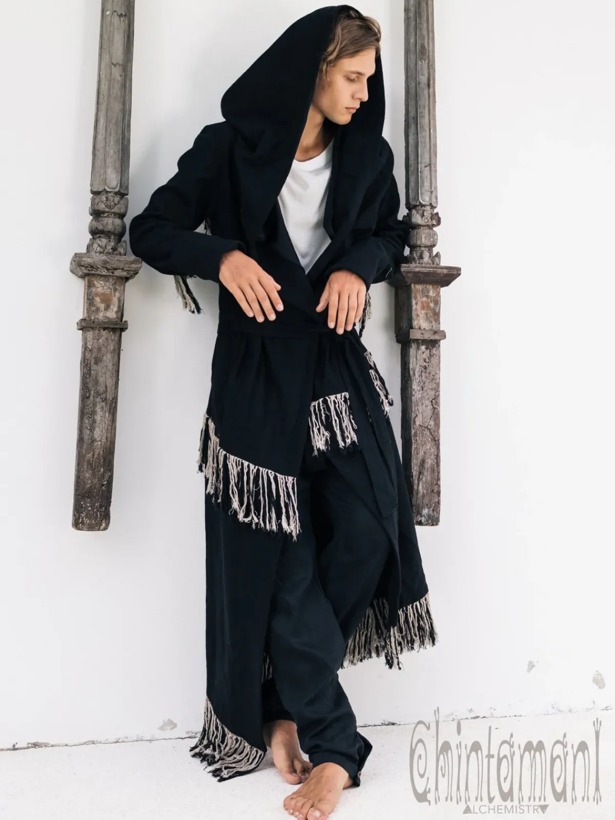 Chintamani Alchemistry Long Linen & Silk Coat / Black^ Kimono & Coat
