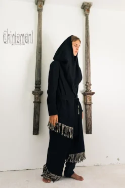 Chintamani Alchemistry Long Linen & Silk Coat / Black^ Kimono & Coat