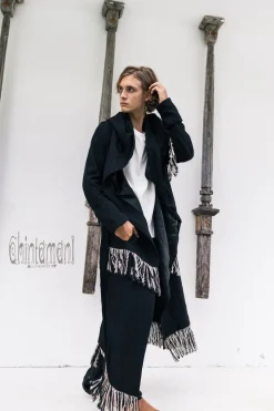 Chintamani Alchemistry Long Linen & Silk Coat / Black^ Kimono & Coat