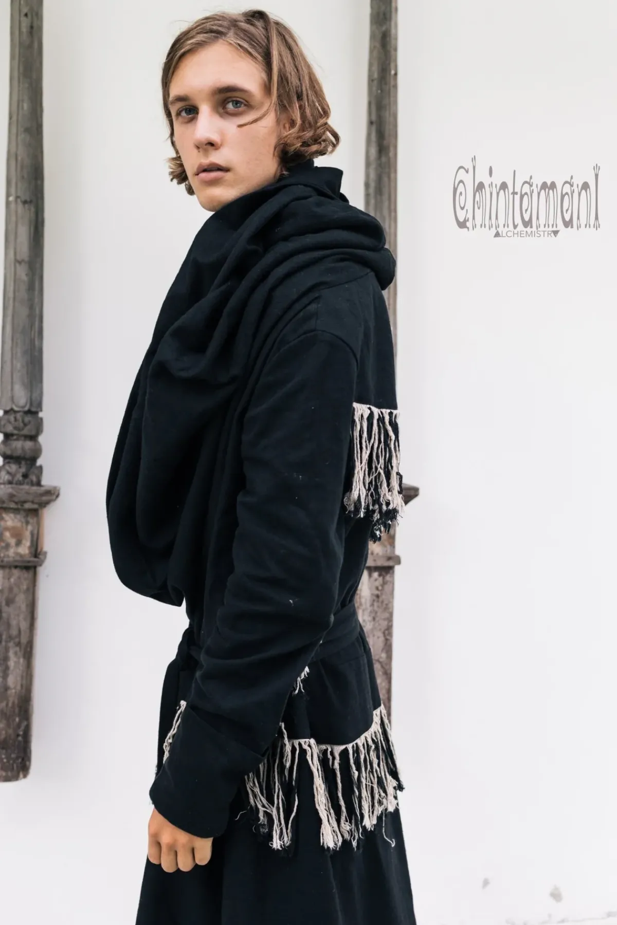 Chintamani Alchemistry Long Linen & Silk Coat / Black^ Kimono & Coat