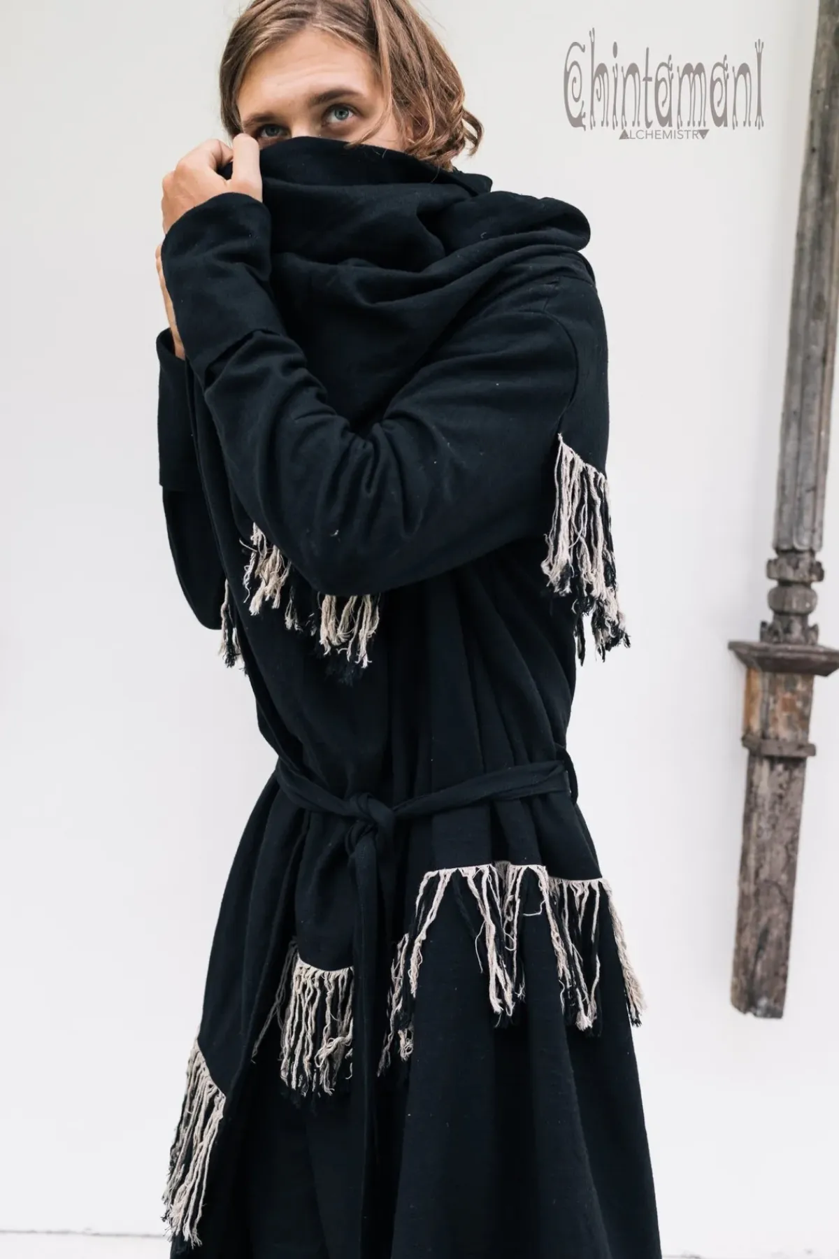Chintamani Alchemistry Long Linen & Silk Coat / Black^ Kimono & Coat