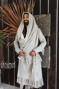 Chintamani Alchemistry Long Linen & Silk Coat / Gray^ Kimono & Coat