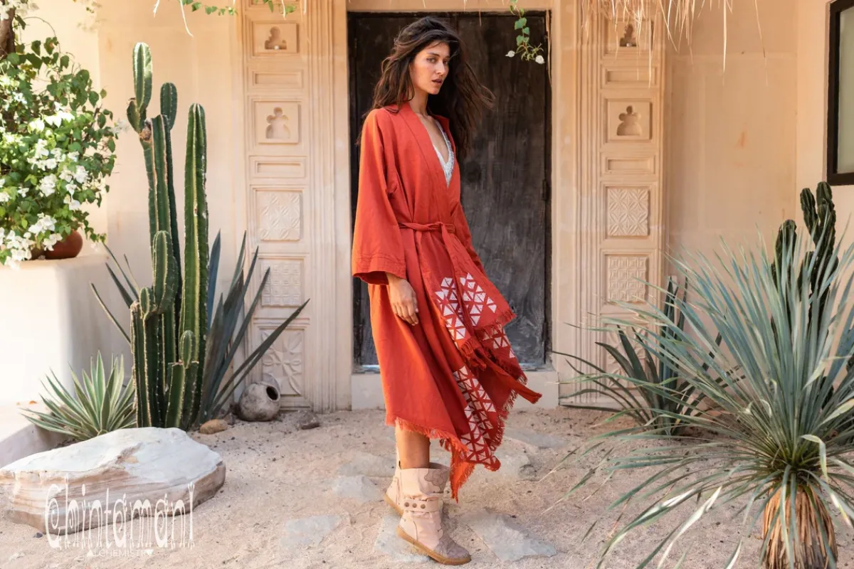 Chintamani Alchemistry Mantle Cardigan / Red Ochre^ Kimono & Cover Up