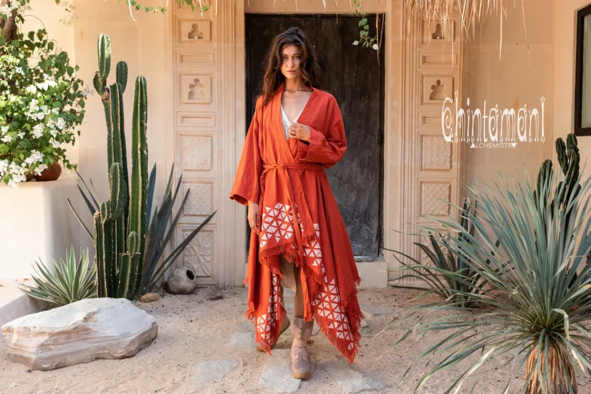 Chintamani Alchemistry Mantle Cardigan / Red Ochre^ Kimono & Cover Up
