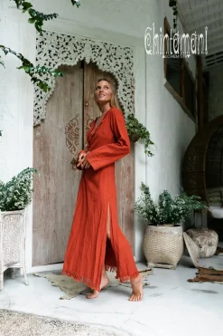 Chintamani Alchemistry Maxi Kimono Dress / Red Ochre^ Wrap Dress