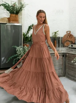 Chintamani Alchemistry Maxi Tiered Dress / Dusty Pink^ Maxi Dress