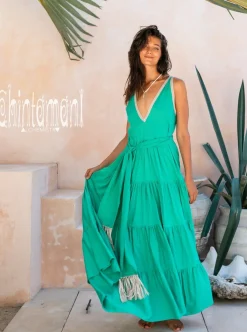 Chintamani Alchemistry Maxi Tiered Dress / Green^ Maxi Dress